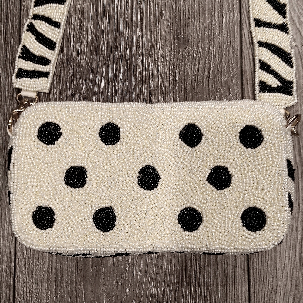 Beaded Polka Dot Shoulder Bag